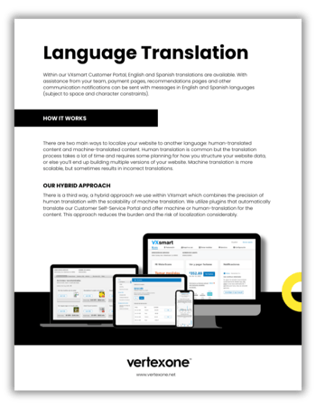 Language Translation within VXsmart, VertexOne
