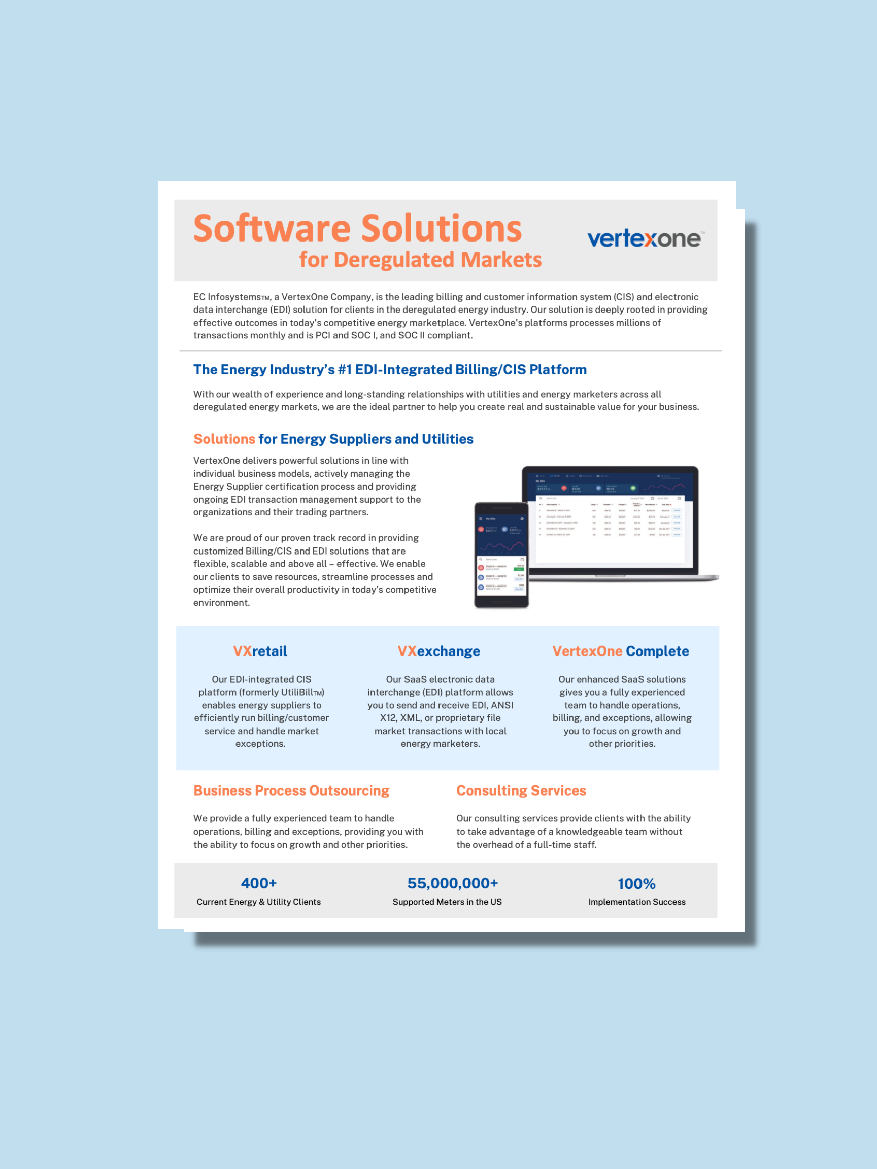 VertexOne Solutions for the Deregulated and Retail Market Brochure