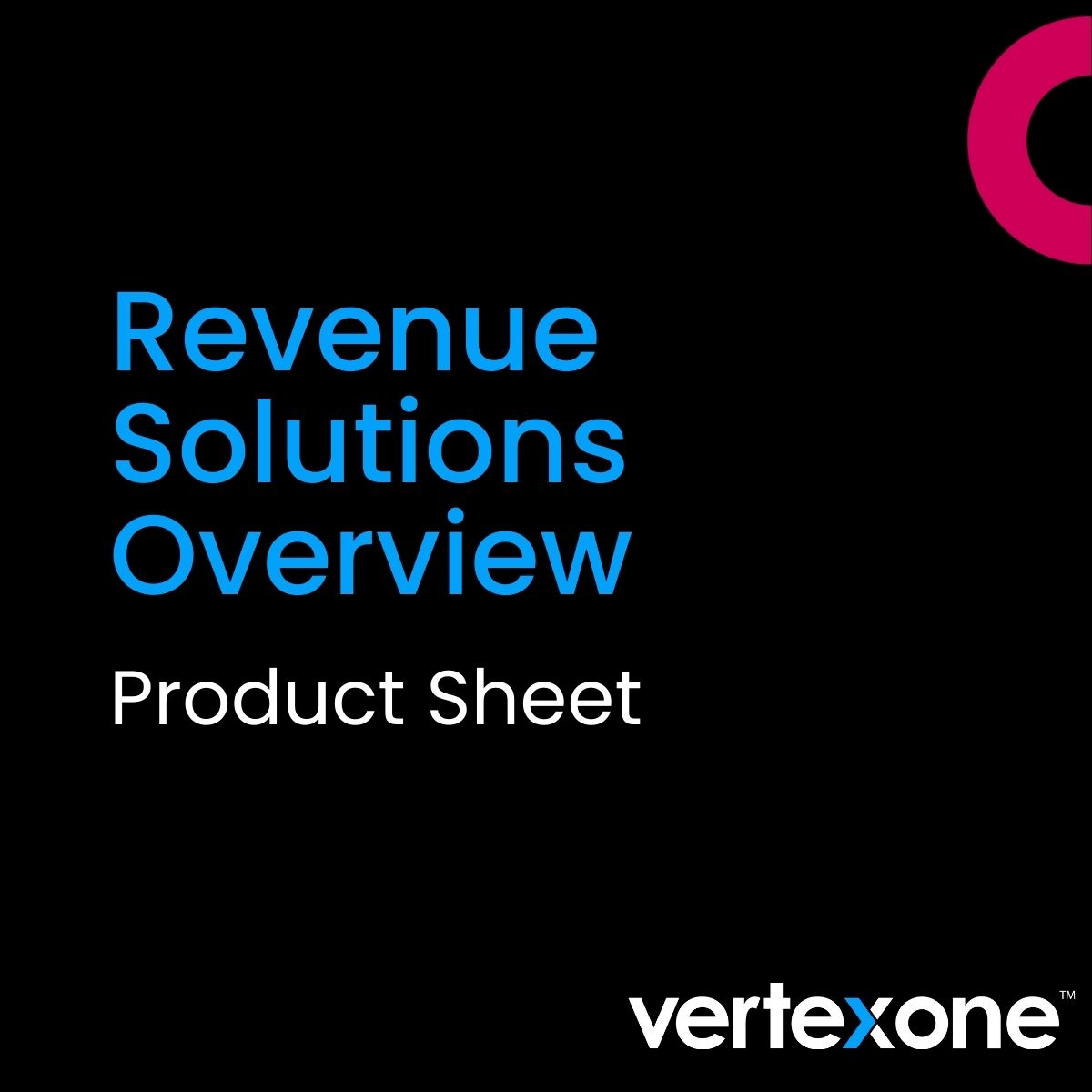Revenue Solutions Overview Product Sheet