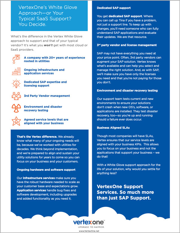 OneSheet: Support Services SAP